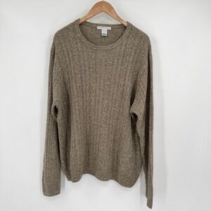 Geoffrey Beene Tan Lightweight Long Sleeve‎ Cable Knit Sweater Men's XXL